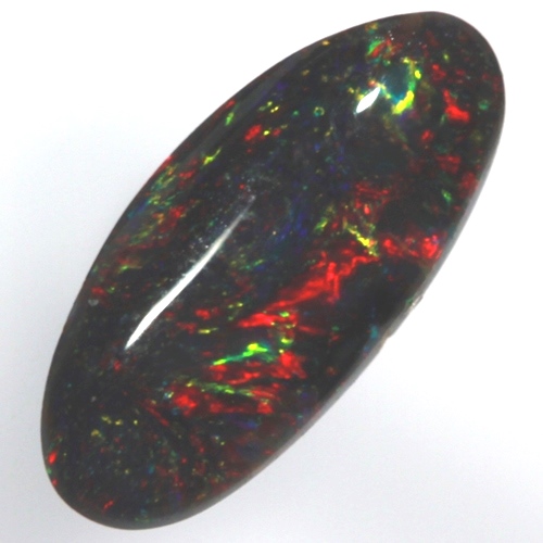 SOLID BLACK OPAL Bright cherry red and green